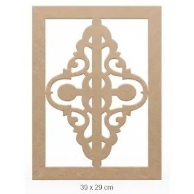 DS043 Klasik Geçme Motifli Dekoratif Duvar Süsü Ahşap Boyanabilir Obje